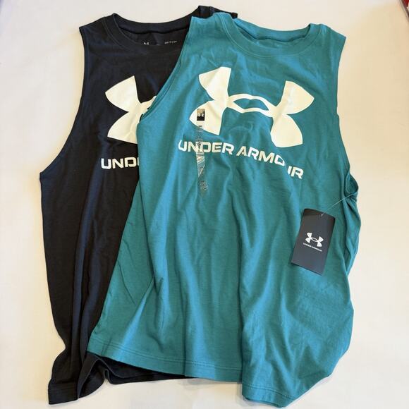 Under Armour Tops - Lot (2) Under Armour Women's UA Sportstyle Graphic Tank Teal And Black Small